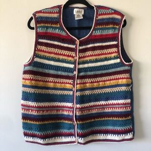 Wool Ugly Grandpa Crochet Sweater Vest Tabi Large